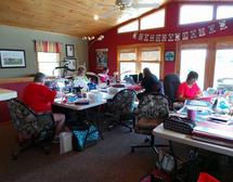 Night Time View Of Crafting Room At Memory Lane Crafting Retreat